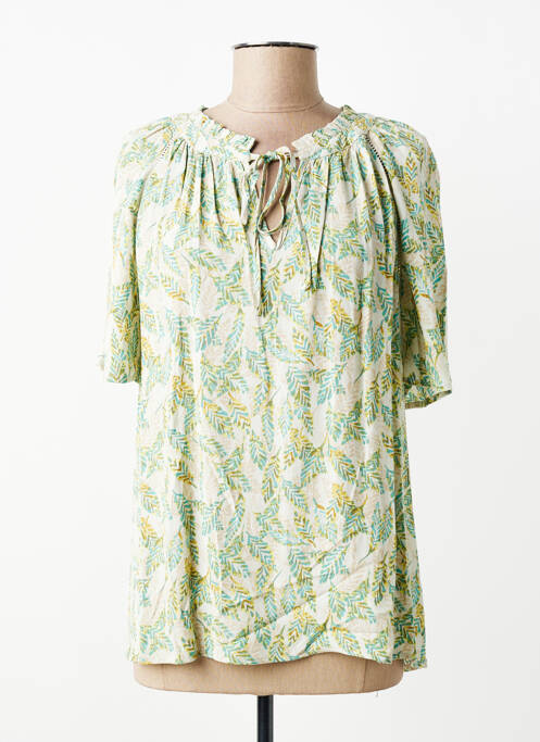 Top imprimé fantaisie manches courtes vert YEST femme