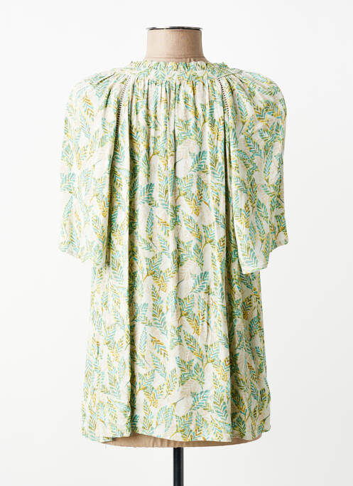 Top imprimé fantaisie manches courtes vert YEST femme