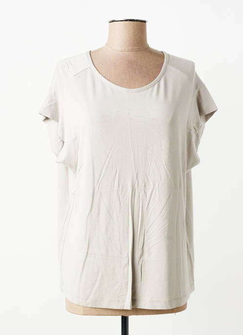 T-shirt coupe droite manches courtes beige QUATTRO femme
