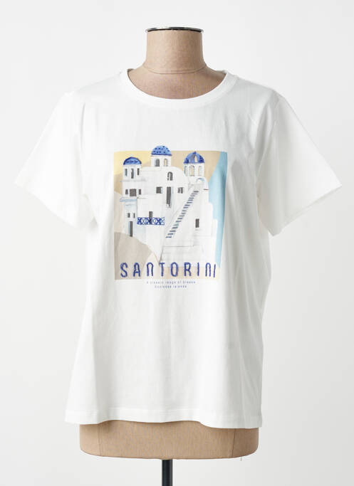 T-shirt imprimé fantaisie manches courtes blanc ESQUALO femme