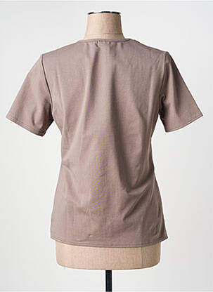 T-shirt sérigraphie manches courtes beige GEVANA femme