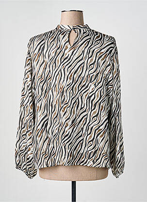 Blouse imprimé fantaisie manches longues noir GEVANA femme