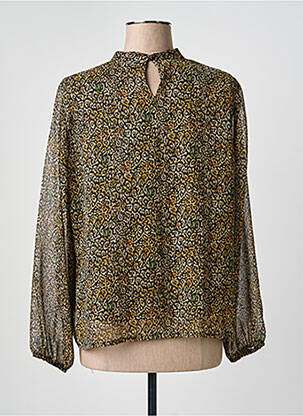 Blouse imprimé fantaisie manches longues noir GEVANA femme