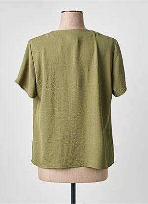 Chemisier coupe droite manches courtes vert GEVANA femme