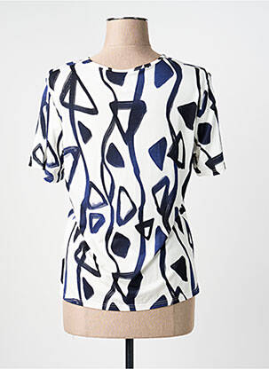 Top imprimé fantaisie manches courtes bleu GEVANA femme