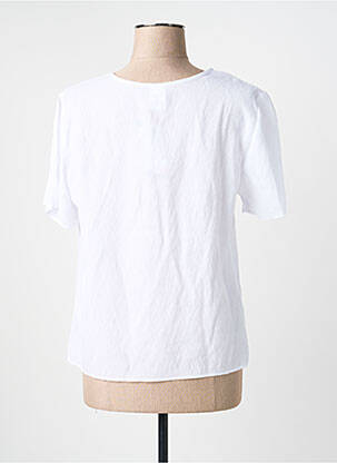 T-shirt coupe droite manches courtes blanc GEVANA femme