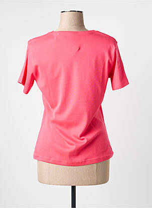 T-shirt sérigraphie avec strass manches courtes rose GEVANA femme