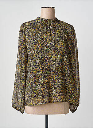 Blouse imprimé fantaisie manches longues noir GEVANA femme