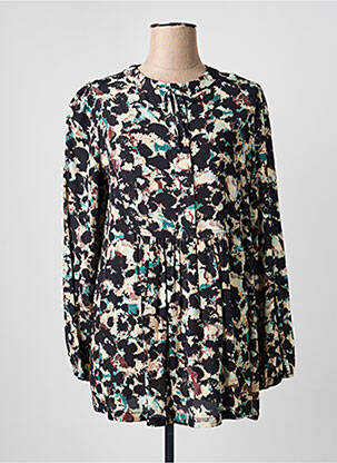 Blouse imprimé fantaisie manches longues noir YEST femme