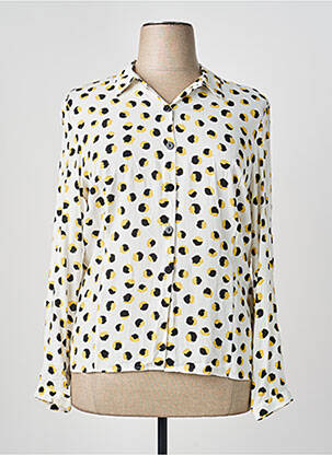 Chemisier imprimé fantaisie manches longues blanc GEVANA femme