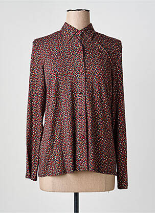 Chemisier imprimé fantaisie manches longues noir GEVANA femme