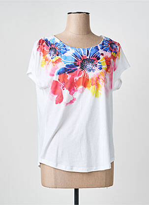 Top imprimé fantaisie manches courtes blanc LE PETIT BAIGNEUR femme