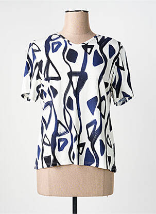 Top imprimé fantaisie manches courtes bleu GEVANA femme