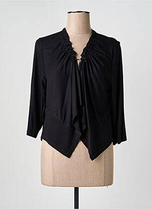 Top col v manches longues noir 3322 femme