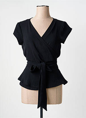 Top manches courtes manches courtes noir GEVANA femme