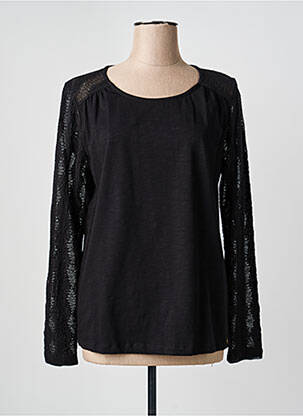 Top coupe cintrée manches longues noir YEST femme
