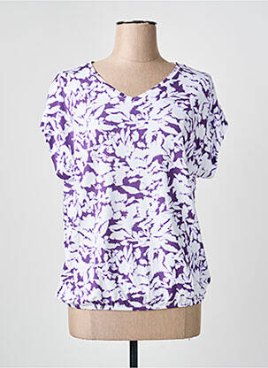 Top imprimé fantaisie manches courtes violet YEST femme