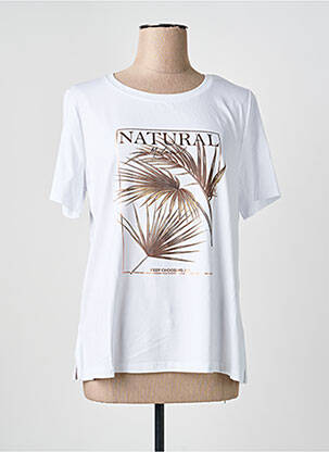 T-shirt coupe droite manches courtes blanc YEST femme