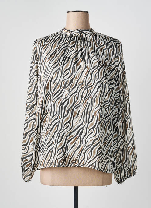 Blouse imprimé fantaisie manches longues noir GEVANA femme