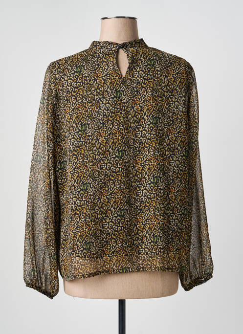 Blouse imprimé fantaisie manches longues noir GEVANA femme