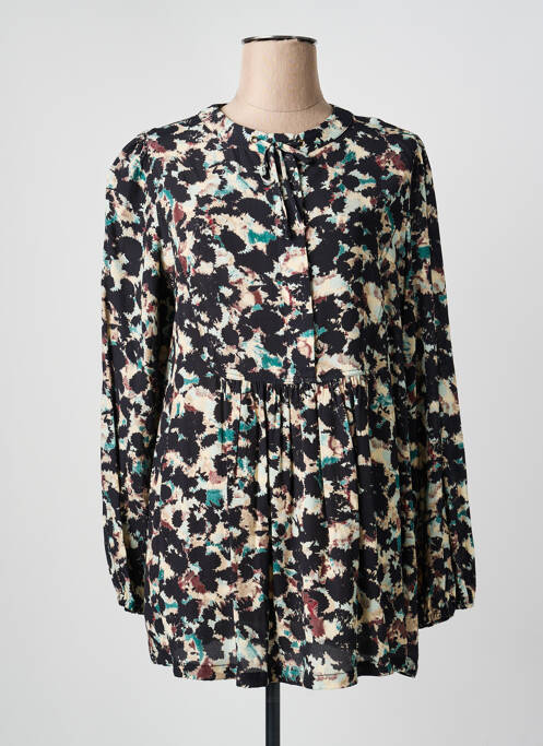 Blouse imprimé fantaisie manches longues noir YEST femme