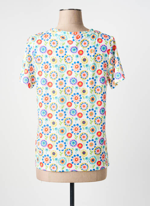 Top imprimé fantaisie manches courtes blanc GEVANA femme