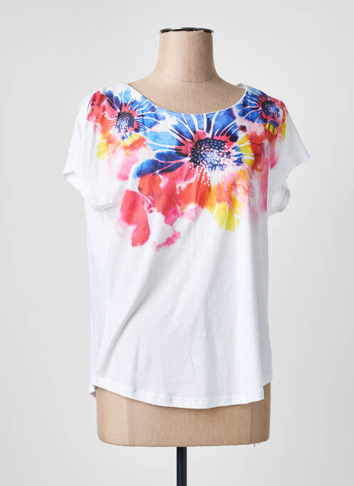 Top imprimé fantaisie manches courtes blanc LE PETIT BAIGNEUR femme