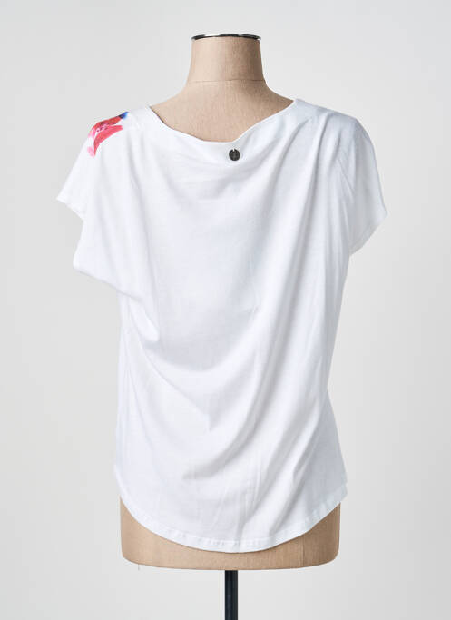 Top imprimé fantaisie manches courtes blanc LE PETIT BAIGNEUR femme