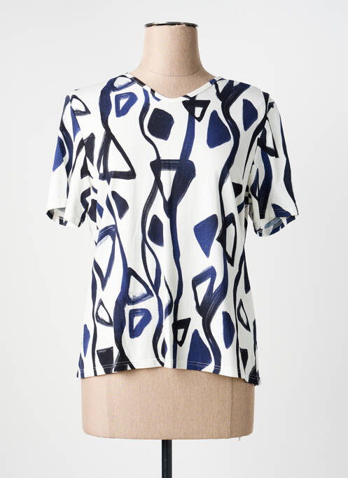 Top imprimé fantaisie manches courtes bleu GEVANA femme
