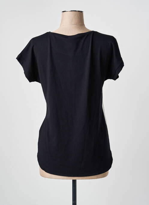 Top imprimé fantaisie manches courtes noir GEVANA femme