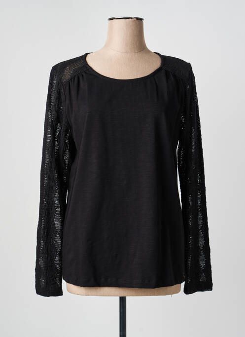 Top coupe cintrée manches longues noir YEST femme