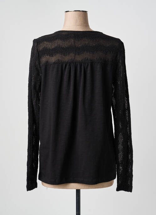 Top coupe cintrée manches longues noir YEST femme