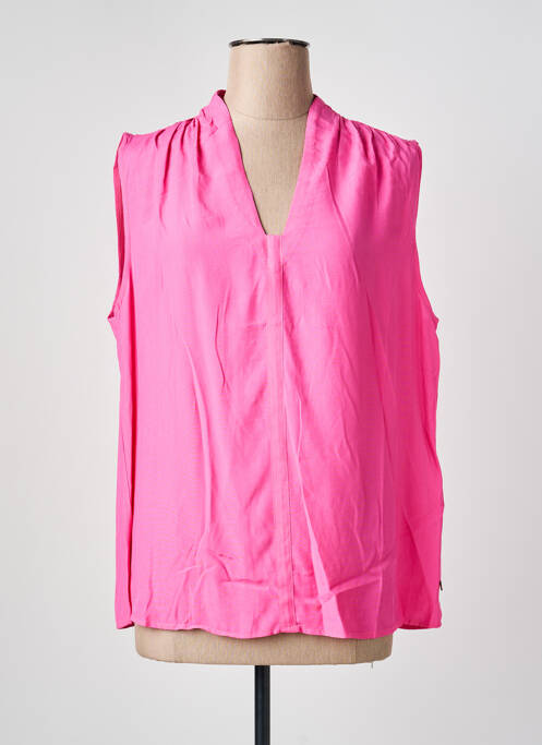 Top coupe cintrée sans manche rose YEST femme