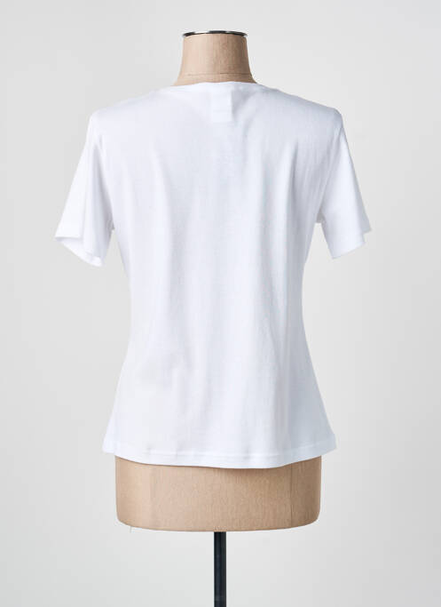 T-shirt sérigraphie avec strass manches courtes blanc GEVANA femme