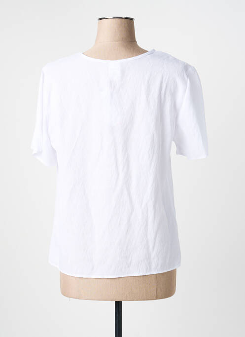 T-shirt coupe droite manches courtes blanc GEVANA femme
