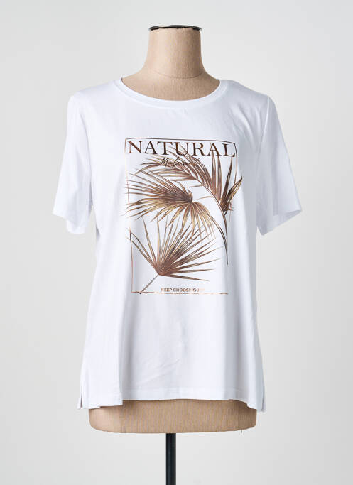 T-shirt coupe droite manches courtes blanc YEST femme
