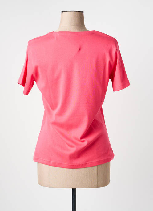 T-shirt sérigraphie avec strass manches courtes rose GEVANA femme