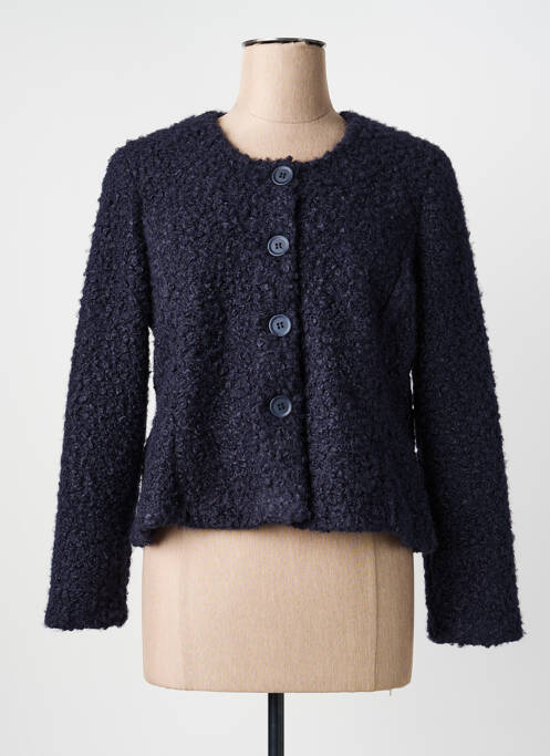 Veste casual col rond bleu GEVANA femme