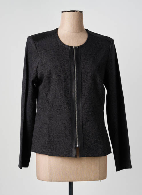 Veste casual col rond noir GEVANA femme
