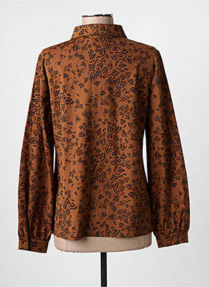 Chemisier imprimé fantaisie manches longues marron YEST femme