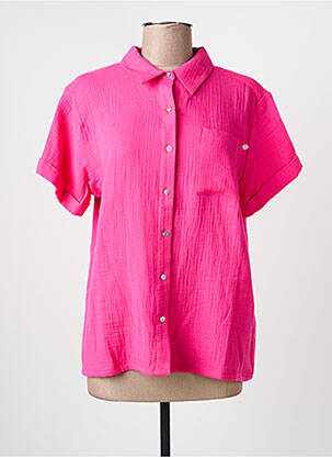 Chemisier tissage crêpe manches courtes rose YEST femme