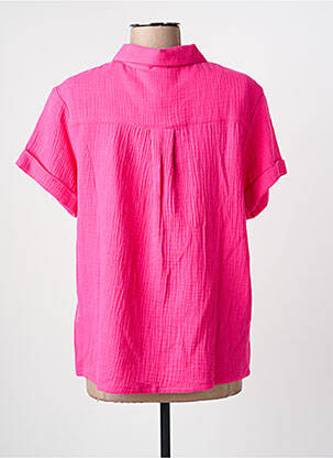 Chemisier tissage crêpe manches courtes rose YEST femme