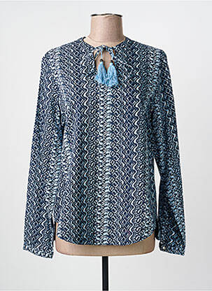 Blouse imprimé fantaisie manches longues bleu LE PETIT BAIGNEUR femme