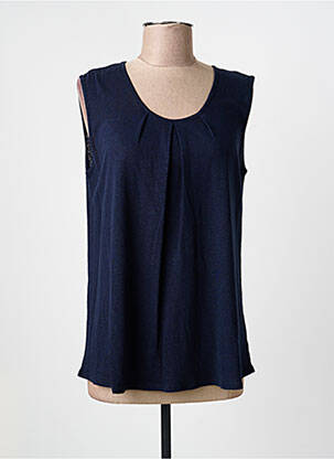 Top stretch sans manche bleu GEVANA femme