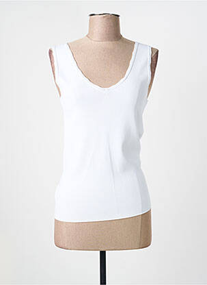 Top tissage jersey sans manche blanc YEST femme