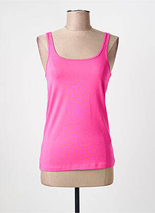 Top tissage jersey fines bretelles rose YEST femme