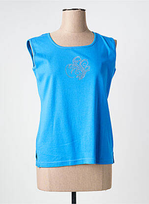 Débardeur stretch sans manche bleu GEVANA femme