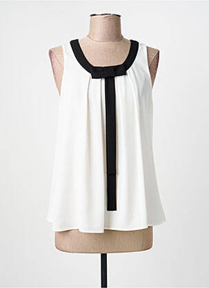 Top coupe fluide sans manche beige GEVANA femme