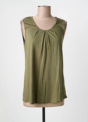 Top stretch sans manche vert GEVANA femme