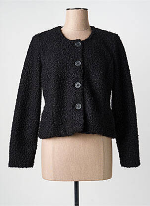 Veste casual col rond noir GEVANA femme